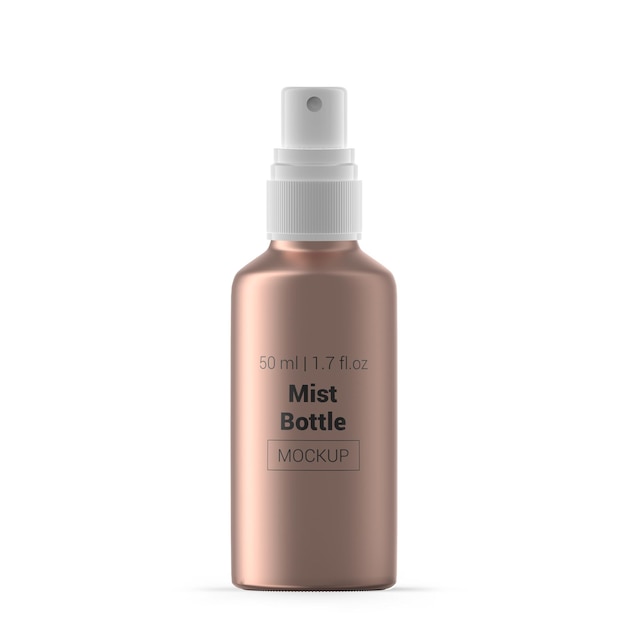 Mockup voor roségouden glazen nevelfles van 50 ml