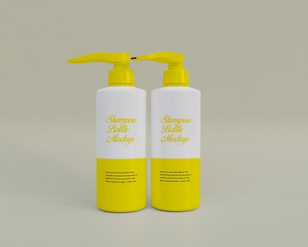 Mockup voor shampoo-plastic flessen