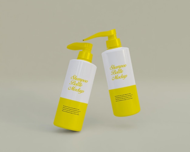 Mockup voor shampoo-plastic flessen