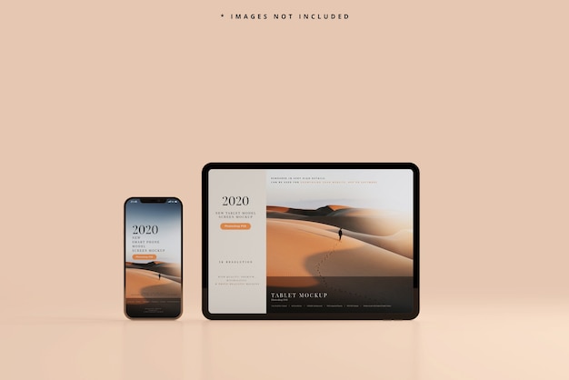 Mockup voor slimme telefoon en tablet