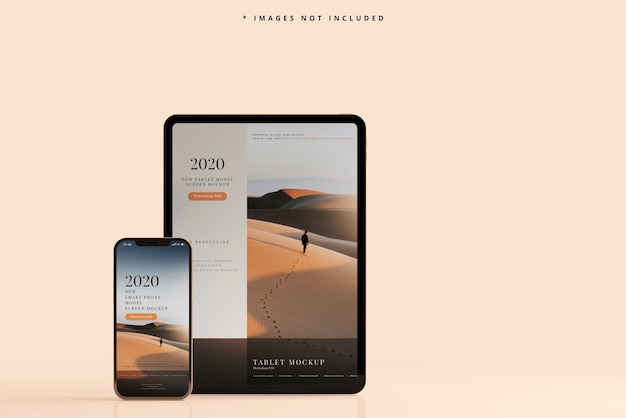 Mockup voor slimme telefoon en tablet