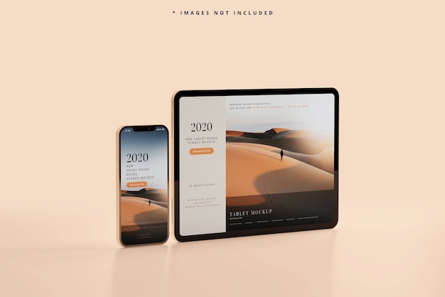 Mockup voor slimme telefoon en tablet