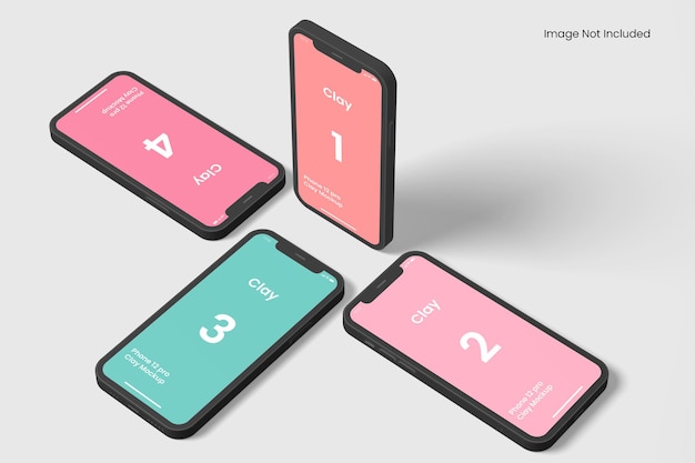 Mockup voor smartphone-app van clay