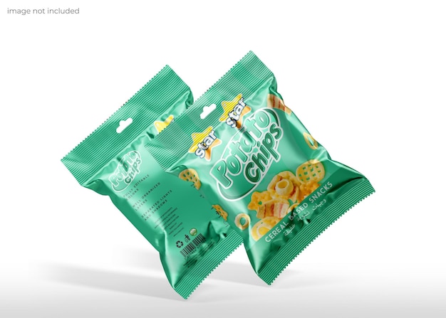 PSD mockup voor snackpakketten