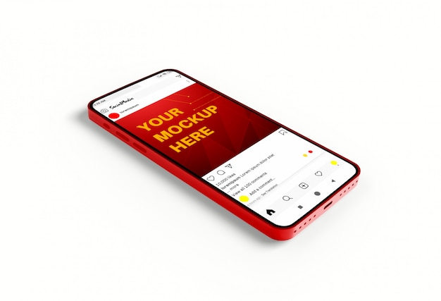 Mockup voor sociale media op smartphone