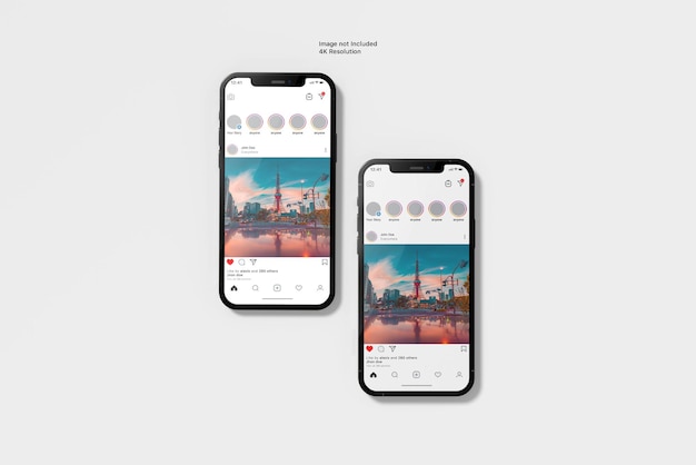 Mockup voor sociale media-smartphones