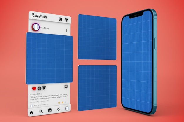 Mockup voor sociale media voor smartphones