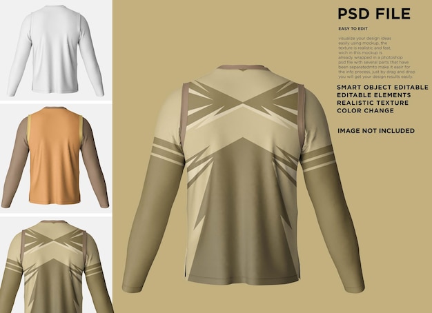 PSD mockup voor sport-t-shirt met lange mouwen
