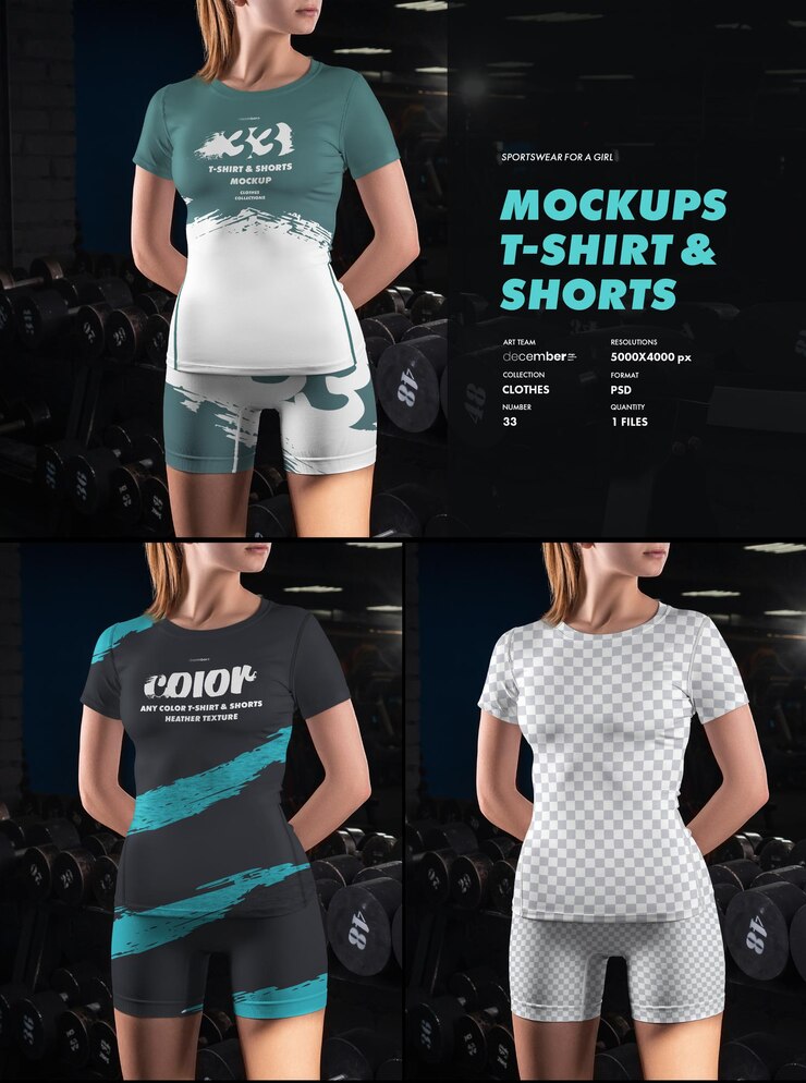Mockup voor sport-T-shirts en shorts
