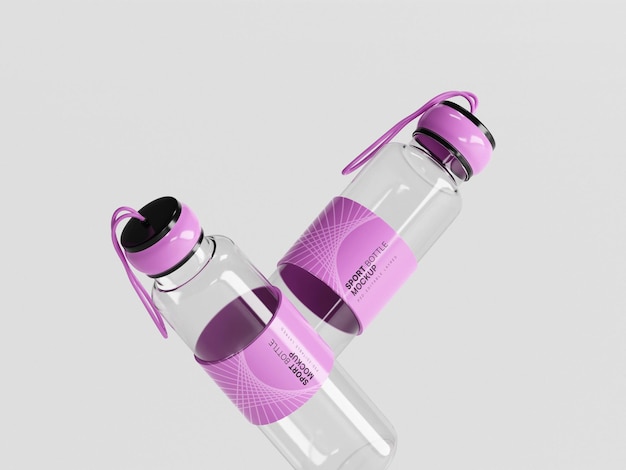 Mockup voor sportwaterflessen
