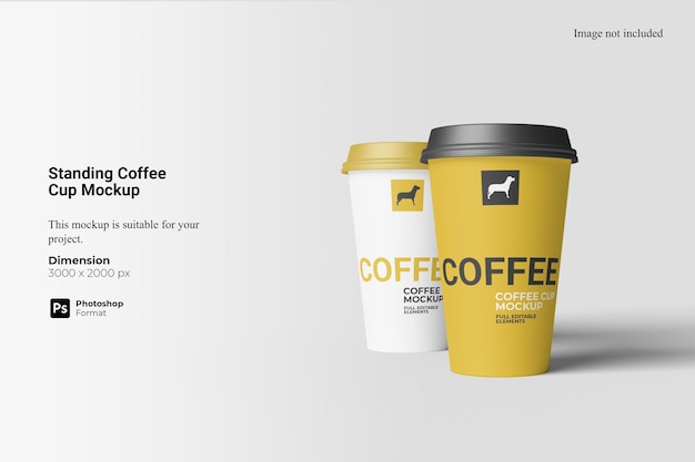 Mockup voor staande koffiekop