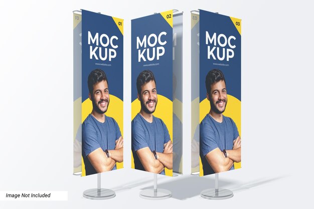 Mockup voor staande paalbanner