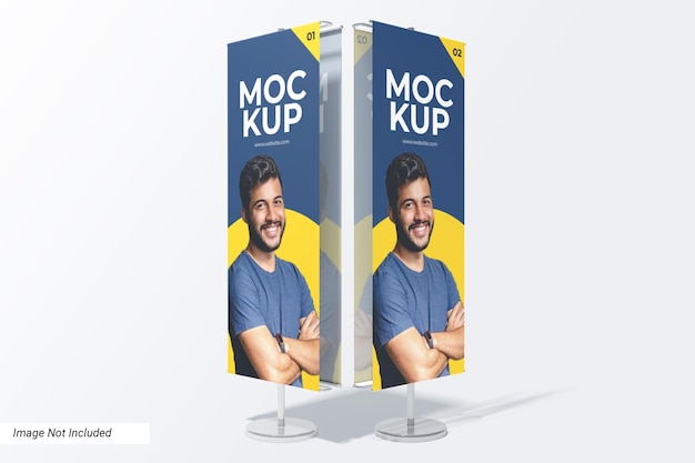 PSD mockup voor staande paalbanner