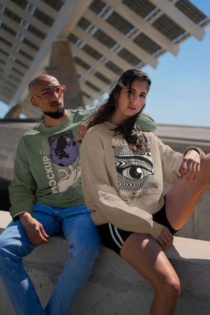 Mockup voor stedelijk sweatshirt