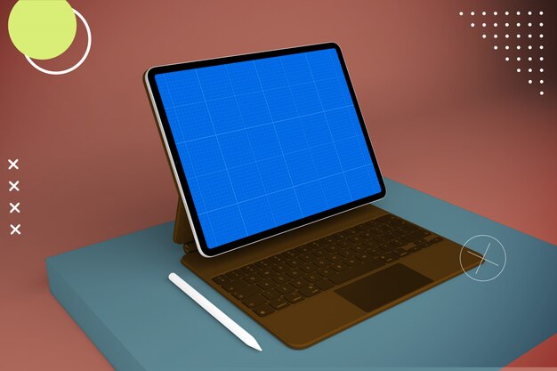 Mockup voor tablet en toetsenbord