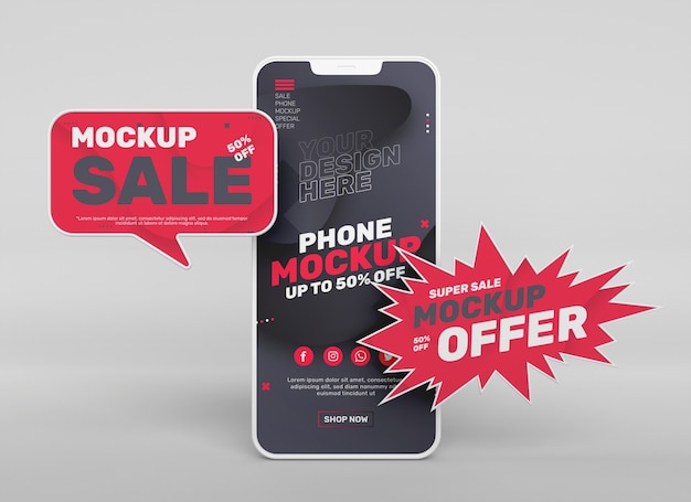 PSD mockup voor telefoonverkoop