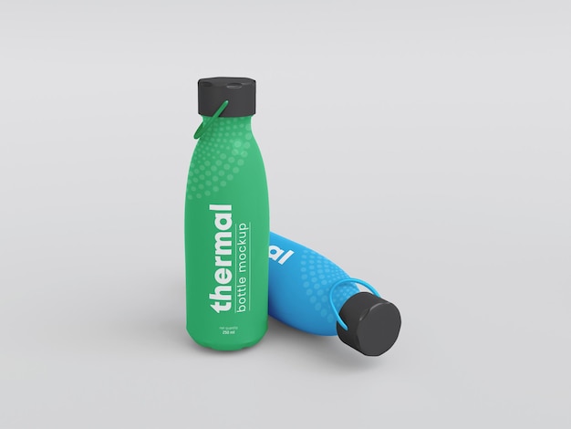 PSD mockup voor thermaal waterfles