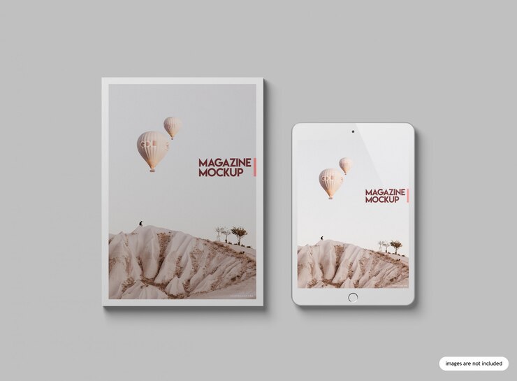 Mockup voor tijdschriften en tablets
