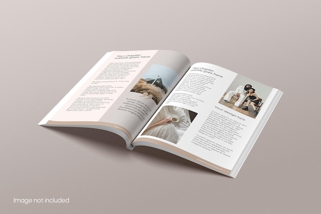 PSD mockup voor tijdschriften geopend