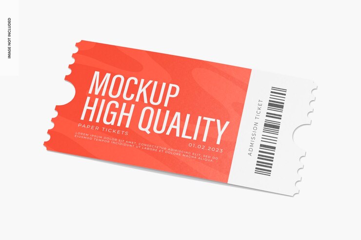 PSD mockup voor toegangsbewijs, juiste weergave