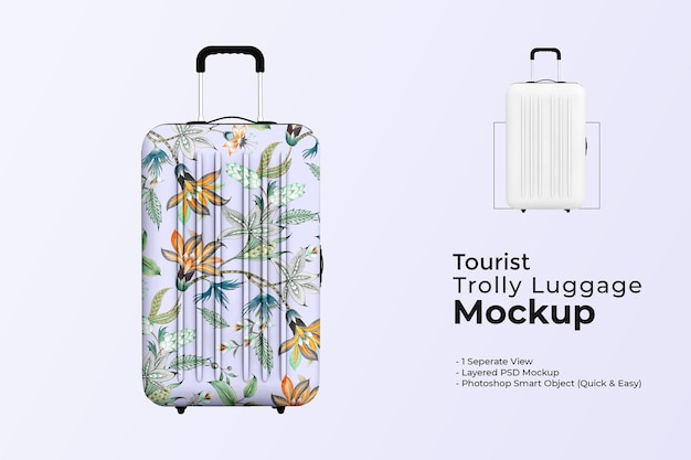 Mockup voor toeristische trolleybagage