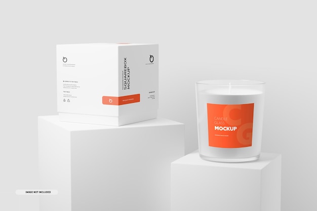 Mockup voor transparant kaarsglas