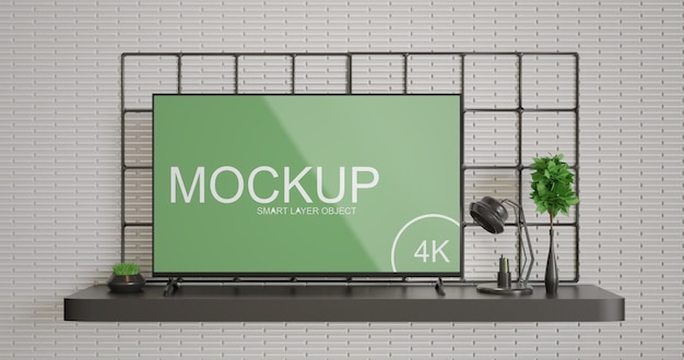 Mockup voor tv-schermen eenvoudig en minimalistisch