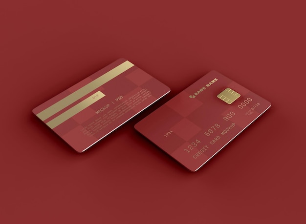 Mockup voor twee creditcards