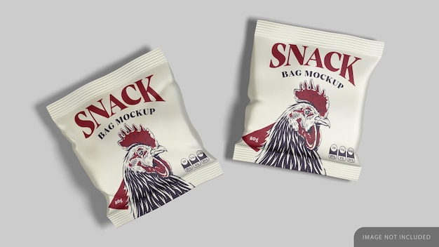 Mockup voor twee snackzakken