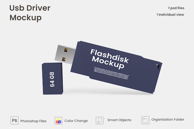 PSD mockup voor usb-drive premium psd