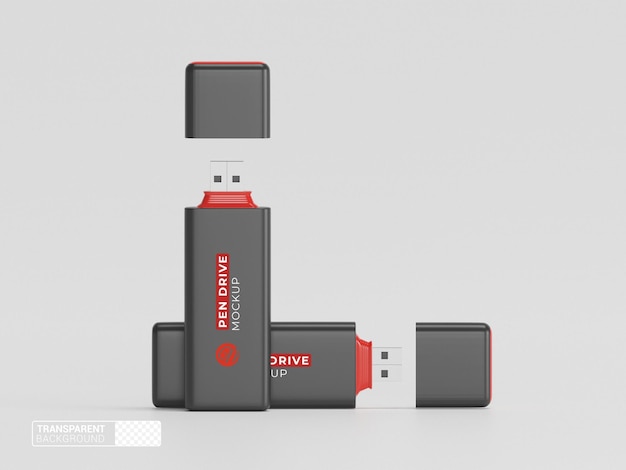 PSD mockup voor usb-pendrive