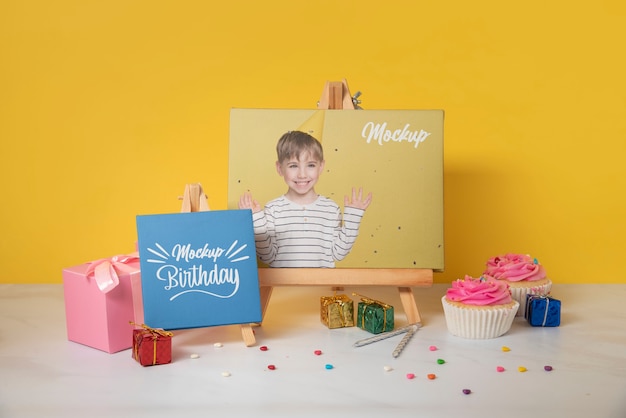 Mockup voor verjaardagsframes voor kinderen