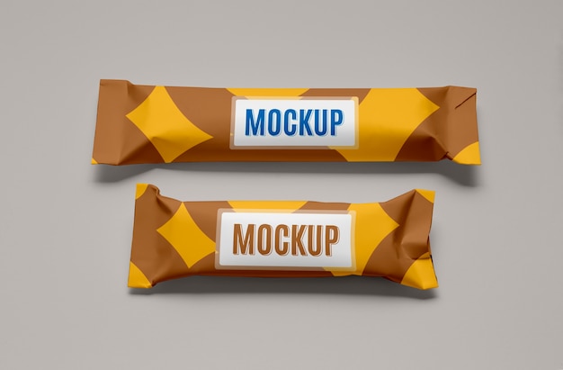 PSD mockup voor verpakking van chocoladereep