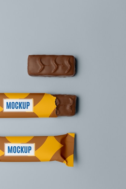 Mockup voor verpakking van chocoladereep