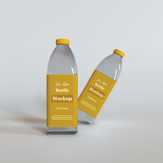 Mockup voor verpakking van glazen sapfles
