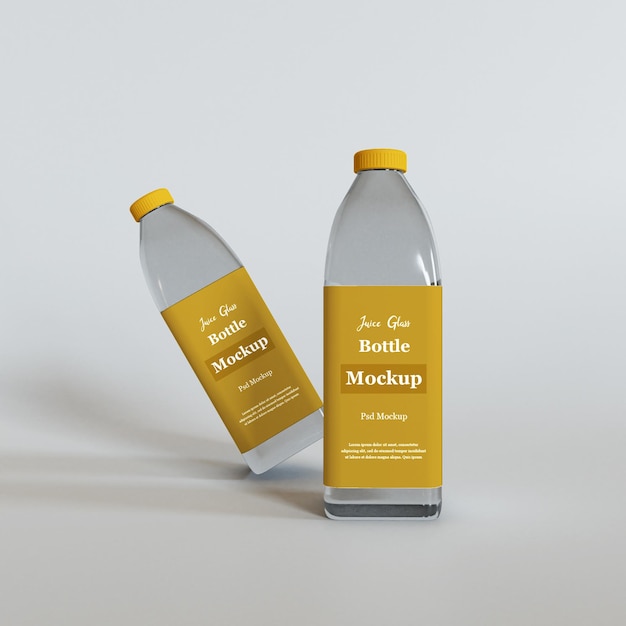 Mockup voor verpakking van glazen sapfles