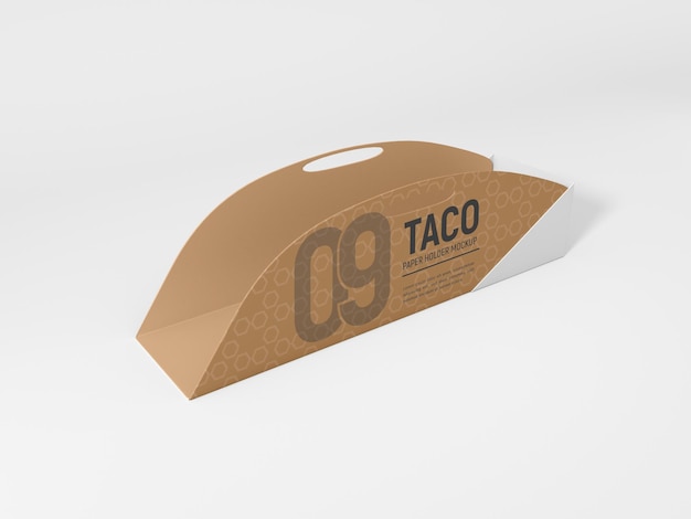 Mockup voor verpakking van kraftpapier Taco-houder