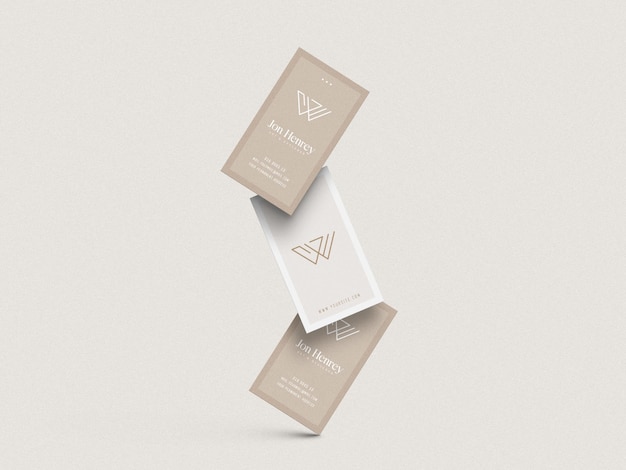 Mockup voor verticaal visitekaartje