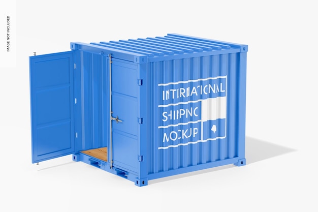 PSD mockup voor verzendcontainer geopend