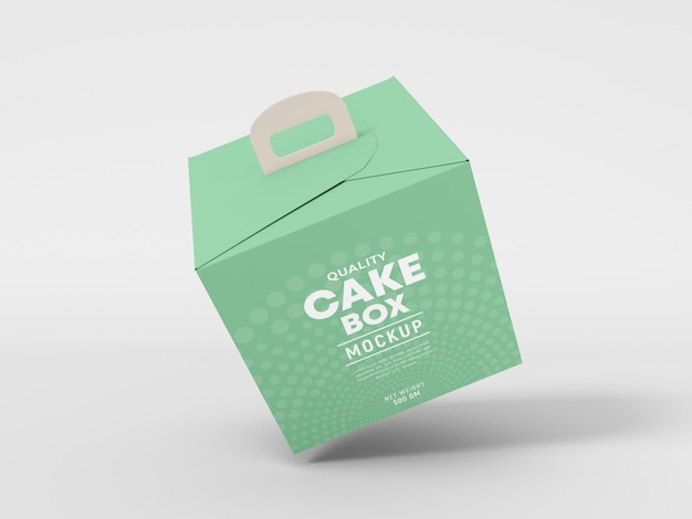 Mockup voor vierkante papieren cakedoos Packaging