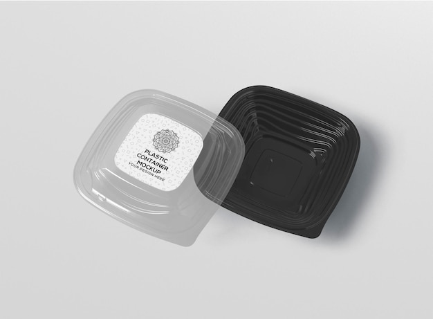 Mockup voor vierkante plastic containers