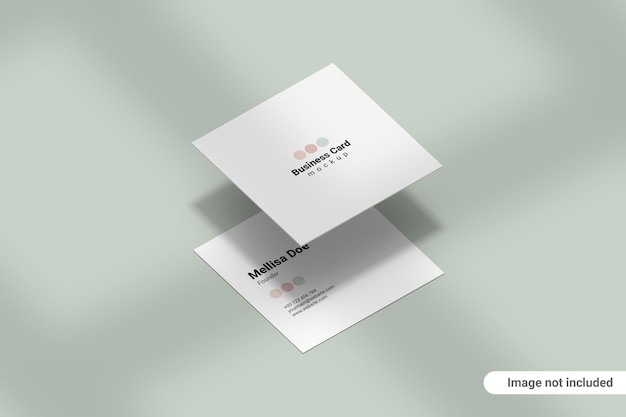 PSD mockup voor vierkante visitekaartjes