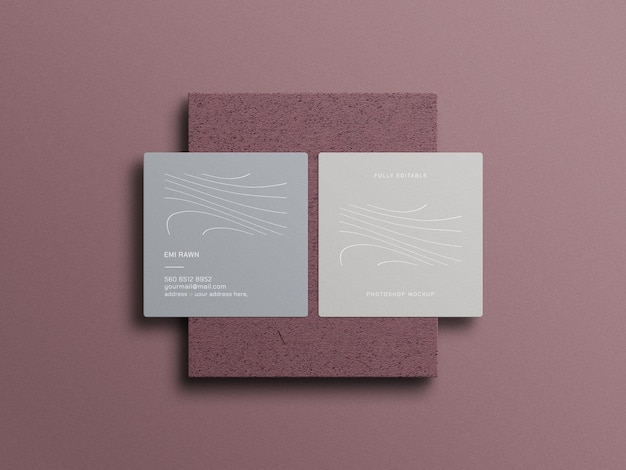 Mockup voor vierkante visitekaartjes