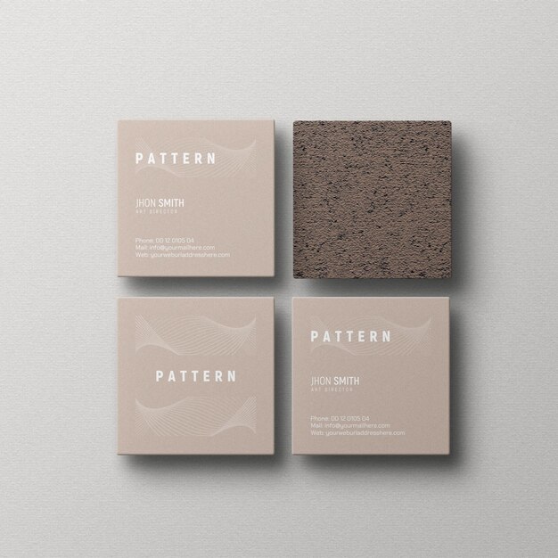 Mockup voor vierkante visitekaartjes