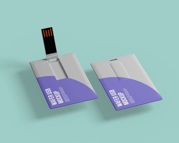 PSD mockup voor visitekaartje usb flash drive