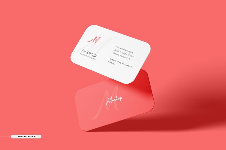 PSD mockup voor visitekaartjes met ronde hoek