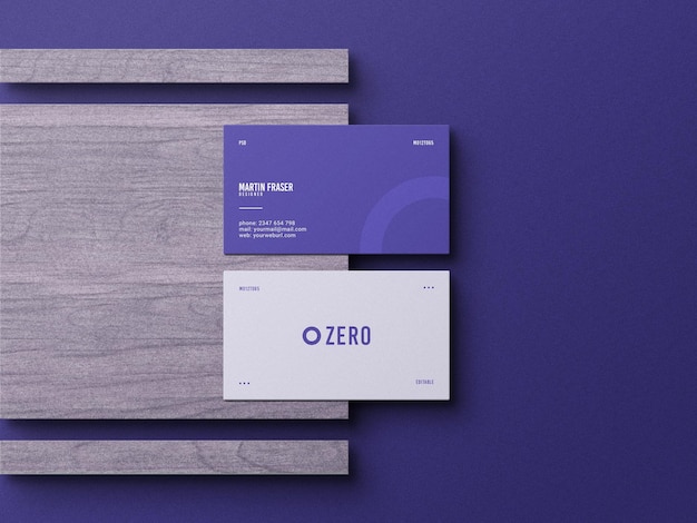 Mockup voor visitekaartjes