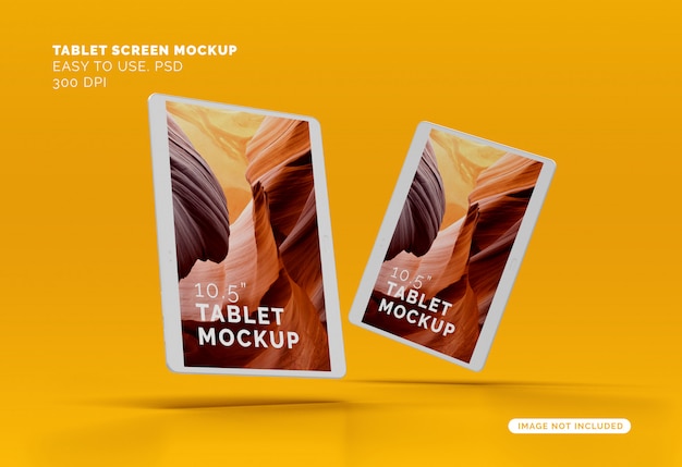 Mockup voor vliegende tablets