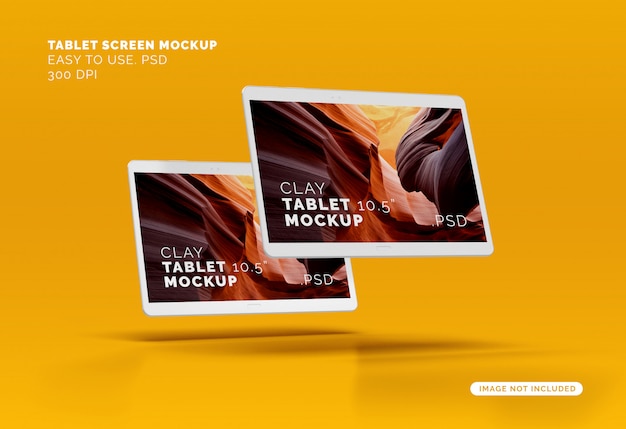 Mockup voor vliegende tablets