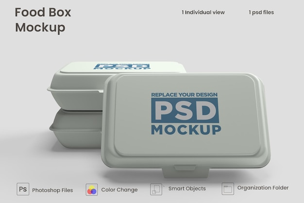 Mockup voor voedseldoosverpakking Premium Psd